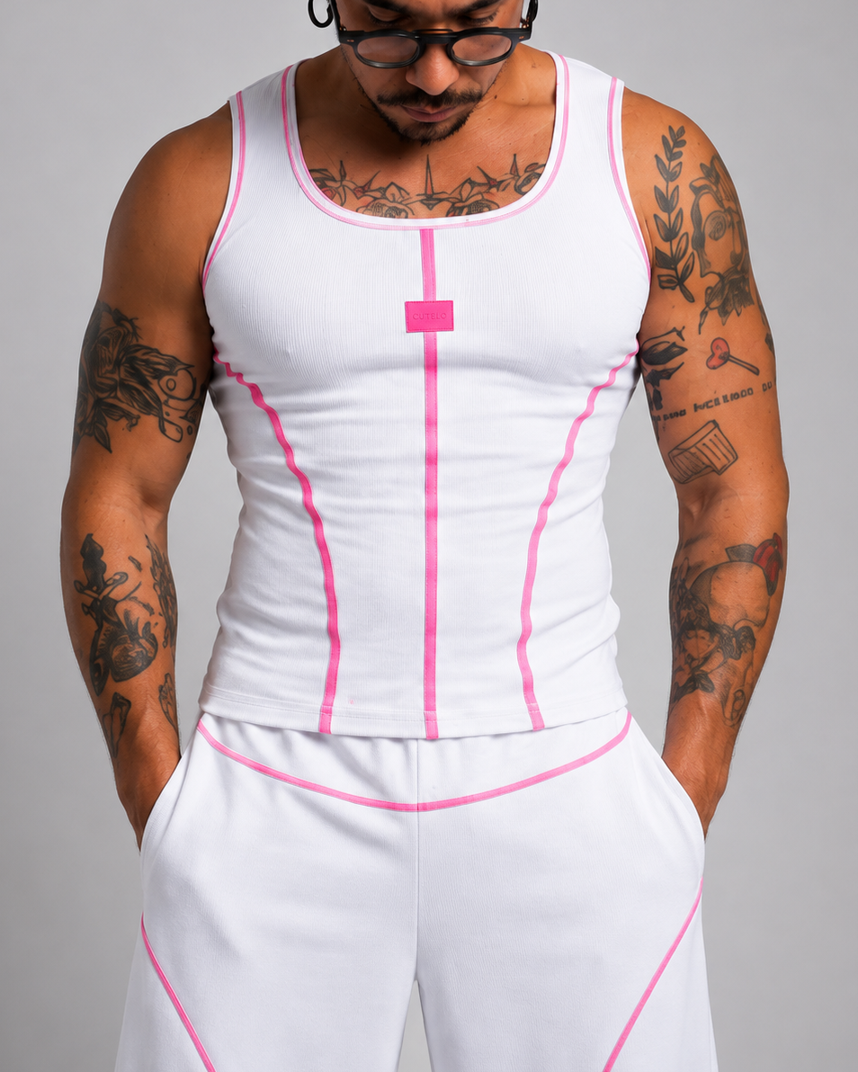 Regata Branco com rosa