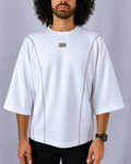 Oversized Cut Branco e cinza