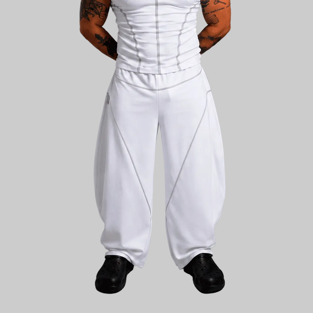 Calça Branca com Cinza